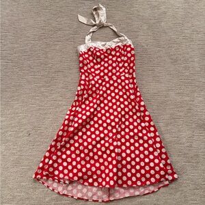 DRESS TELLS Red Polka Dot Halter Dress Minnie Mouse